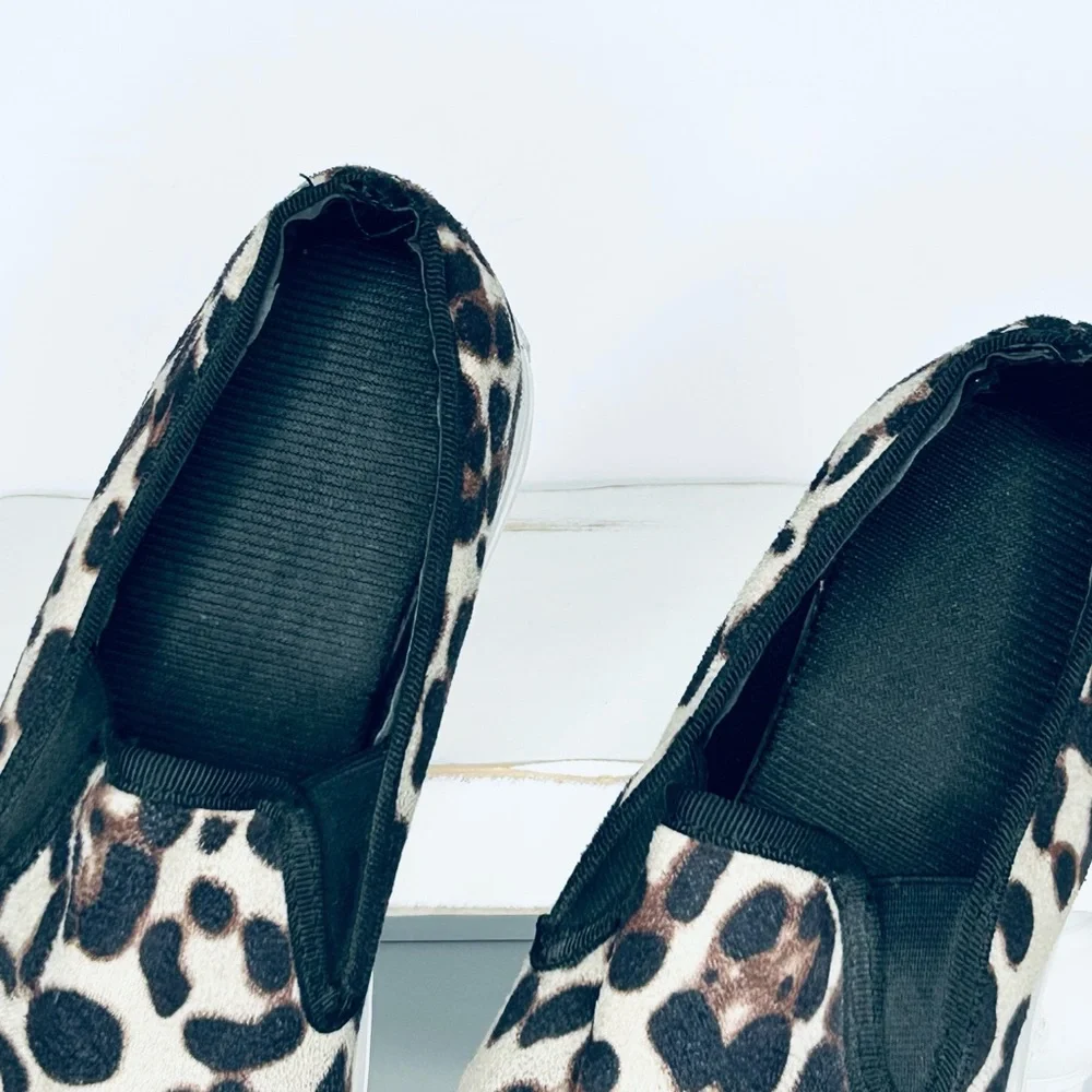 Leopard Print Platform Slip-On Sneakers